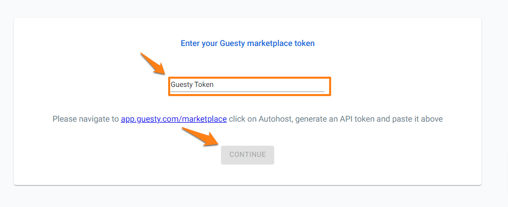 Screenshot_Onboarding_Token Entry Page for Guesty